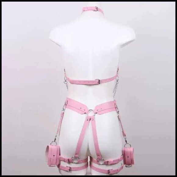 Punk Goth Body Harness Belt Adjustable PU Leather Nightclub Party Accessory main image 4